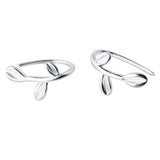 925 Silver Leaf Earrings Tiny Ear Piercing Jewelry Gift