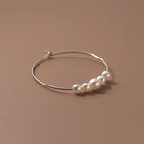 925 Silver Small Pearls Hoop Earrings for Women