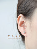 925 Silver Small Stud Earrings Flower Crystal Zirconia Party Jewelry