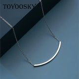 925 Silver Smile Clavicle Necklace Slim Chain Style Collar Bijoux