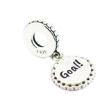 925 Silver Soccer Dangle Charm Beads for Bracelet DIY Jewelry Making