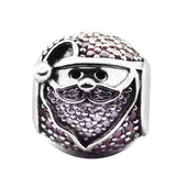 925 Silver Jolly Santa Charm Beads for Jewelry Making Fits Bracelets