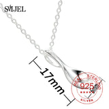 925 Sterling Silver Spoon Pendant Necklace for Men Women