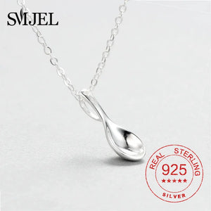 925 Sterling Silver Spoon Pendant Necklace for Men Women