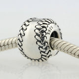 925 Sterling Silver Baseball Charm Bead Fits European Bracelet