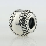 925 Sterling Silver Baseball Charm Bead Fits European Bracelet