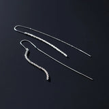 925 Silver Starry Drop Earrings Threader for Women