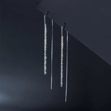 925 Silver Starry Drop Earrings Threader for Women