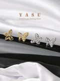 925 Silver Hollow Butterfly Stud Earrings Bohemian Wedding Jewelry