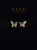 925 Silver Hollow Butterfly Stud Earrings Bohemian Wedding Jewelry
