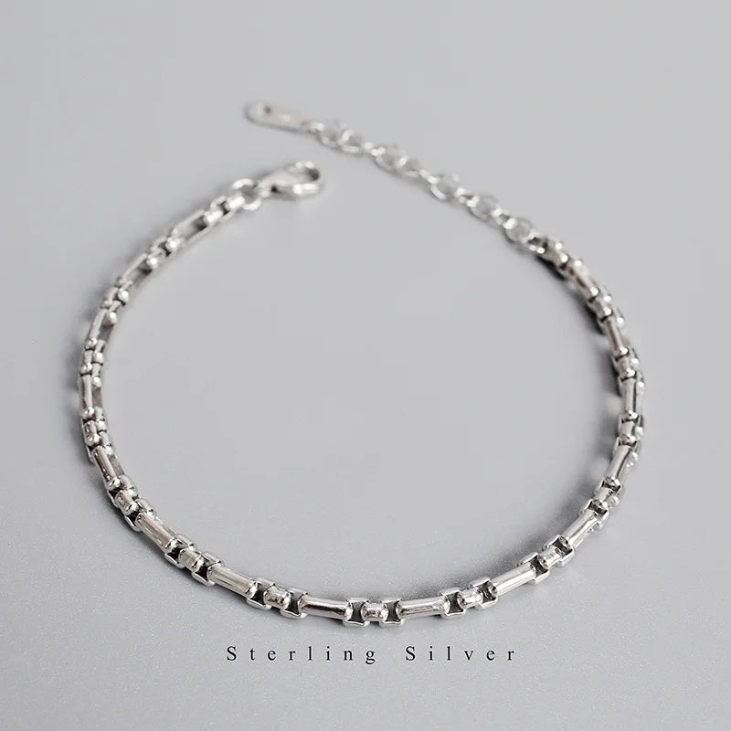 925 Silver Vintage Chain Bracelet for Men Women