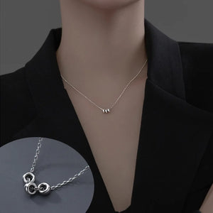 925 Silver Three Circles Choker Necklace for Women