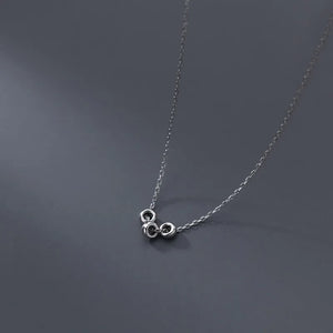 925 Silver Three Circles Choker Necklace for Women
