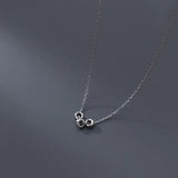 925 Silver Three Circles Choker Necklace for Women