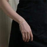 925 Silver Layered Chain Bracelet with Beads for Women