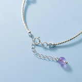 925 Silver Star Strawberry Crystal Beaded Bracelet Women Gift