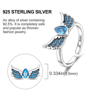 925 Silver Opening Fingers Ring Women CZ Zircon Jewelry Gift