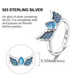 925 Silver Opening Fingers Ring Women CZ Zircon Jewelry Gift