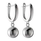 925 Silver U Shape Round Bead Drop Earrings for Women