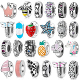 925 Sterling Silver Unicorn Dragonfly Starfish Musical Beads Spacer Stopper