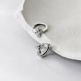 925 Sterling Silver Vintage Cross Hoop Earrings for Women Men