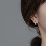 925 Sterling Silver Vintage Cross Hoop Earrings for Women Men
