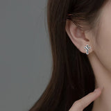 925 Silver Vintage Cross Stud Earrings Men Women Christmas