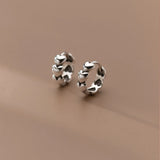 925 Silver Vintage Heart Small Hoop Earrings for Women Girls