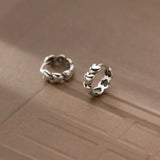 925 Silver Vintage Heart Small Hoop Earrings for Women Girls