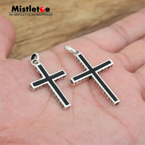 925 Silver Vintage Faith Cross Pendant Locomotive Necklace