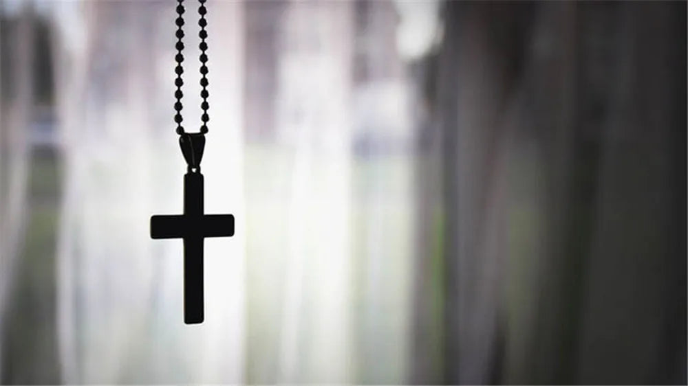 925 Silver Vintage Faith Cross Pendant Locomotive Necklace