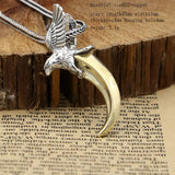 925 Sterling Silver Eagle Crescent Moon Necklace Pendants