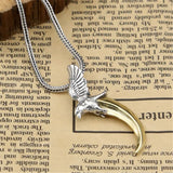925 Sterling Silver Eagle Crescent Moon Necklace Pendants