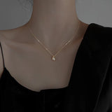 925 Silver Water Drop Necklace Glossy Pendant Wedding Jewelry