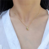 925 Silver Water Drop Necklace Glossy Pendant Wedding Jewelry