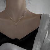 925 Silver Water Drop Necklace Glossy Pendant Wedding Jewelry