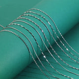 925 Silver Water-wave Snake Box Chain Necklace for Woman 40/45cm 0.7/0.8mm