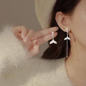 925 Silver Fritillaria Fishtail Earrings Wedding Party Gift