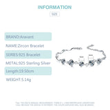 925 Silver Purple CZ Crystal Bracelet Women Wedding Jewelry