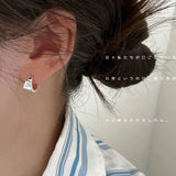 925 Silver Circle Clip Earrings Geometric Design Women's Jewelry