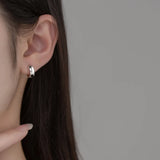 925 Silver Wide Round Hoops Small Huggie Earrings