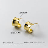 925 Silver C Shape Stud Earrings for Women