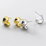 925 Silver C Shape Stud Earrings for Women