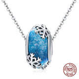 925 Sterling Silver Winter Snow Crystal Beads for Charm Bracelet