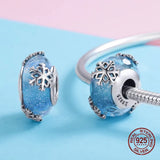 925 Sterling Silver Winter Snow Crystal Beads for Charm Bracelet