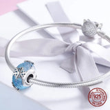 925 Sterling Silver Winter Snow Crystal Beads for Charm Bracelet