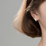 925 Silver Circle Round Hoop Earrings Wire Drawing Frosted Unisex Gift
