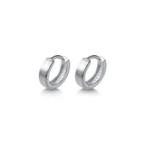 925 Silver Circle Round Hoop Earrings Wire Drawing Frosted Unisex Gift