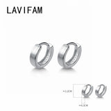 925 Silver Circle Round Hoop Earrings Wire Drawing Frosted Unisex Gift