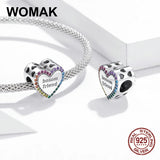 925 Silver Pendant Zircon Heart Charm Bracelet DIY